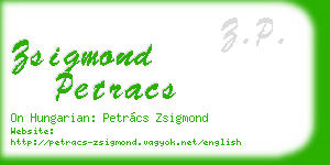 zsigmond petracs business card