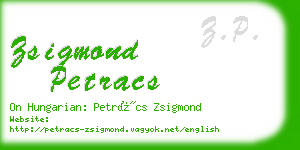 zsigmond petracs business card